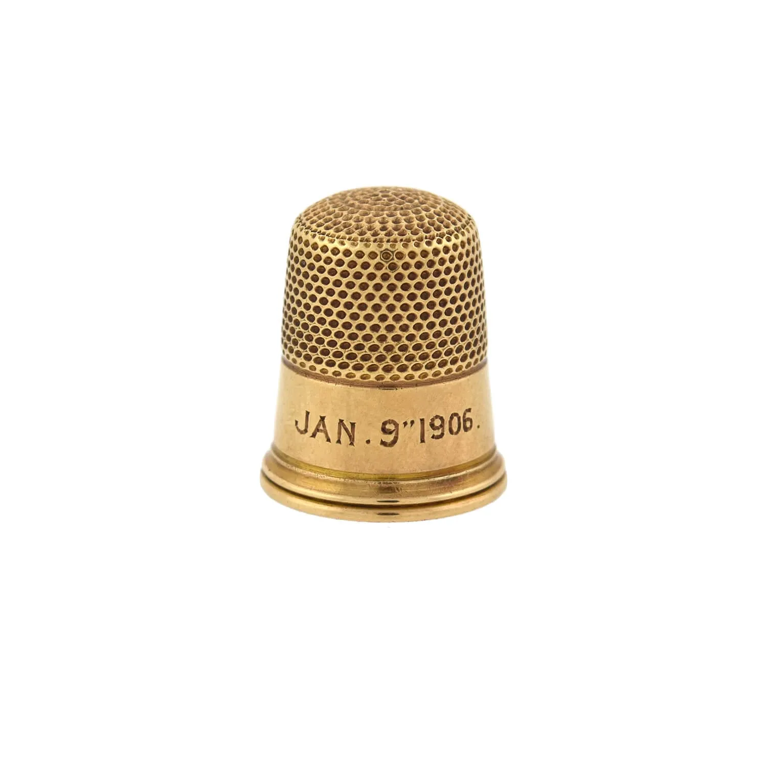 Edwardian 14kt Yellow Gold Thimble in Original Box