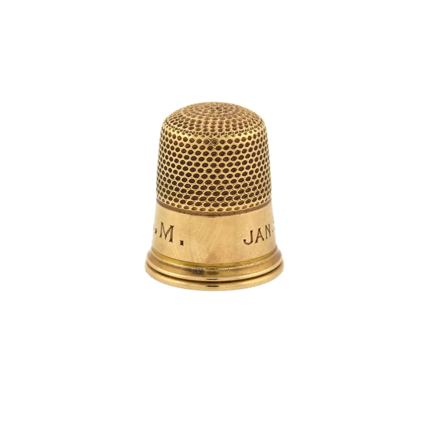 Edwardian 14kt Yellow Gold Thimble in Original Box