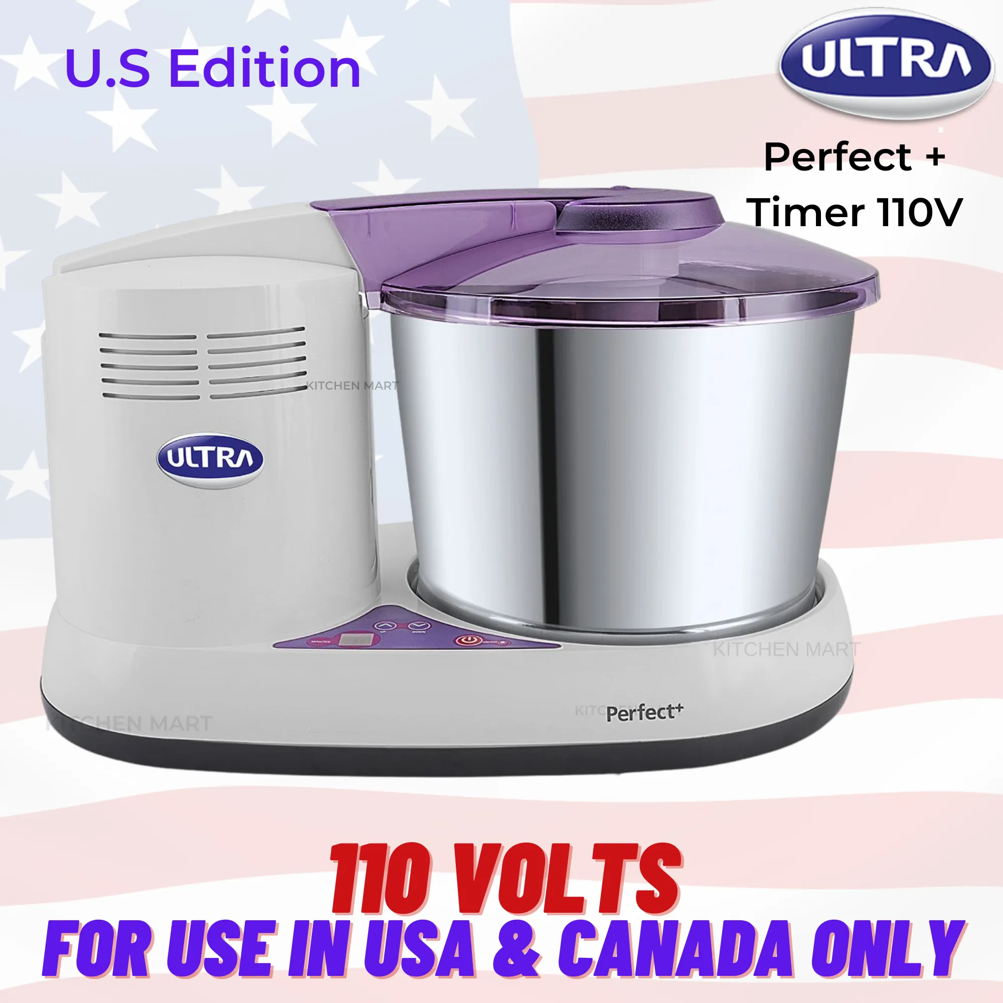 ELGI ULTRA PERFECT Plus with Timer WET GRINDER, 2 LITRES, 110 VOLTS FOR USE IN USA & CANADA ONLY