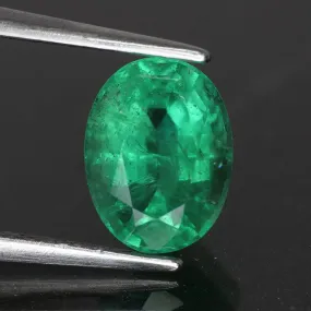 Emerald | natural, oval cut, 8x6mm, AAAA quality, Zambia, 1.2 ct