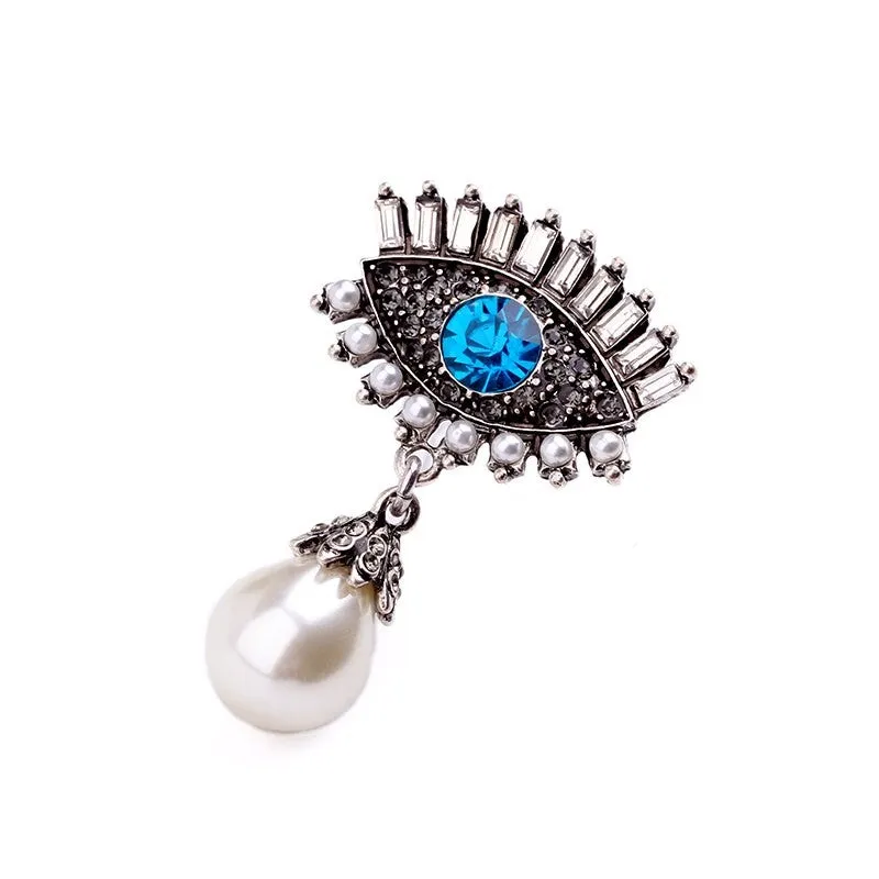 Evil  Eye with Pearl  Brooch