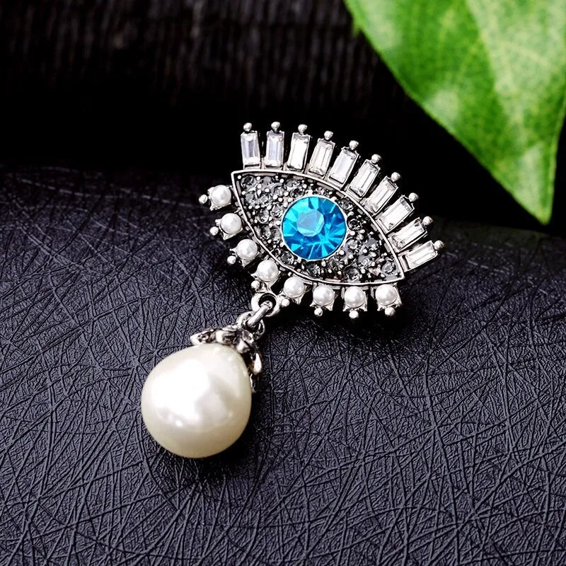 Evil  Eye with Pearl  Brooch