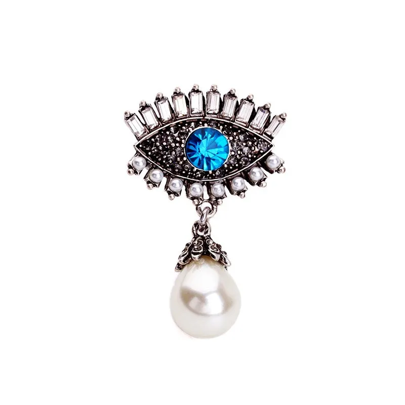 Evil  Eye with Pearl  Brooch