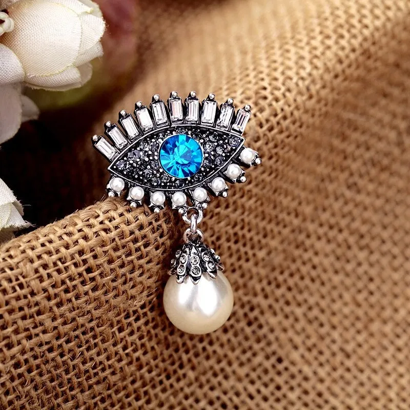 Evil  Eye with Pearl  Brooch