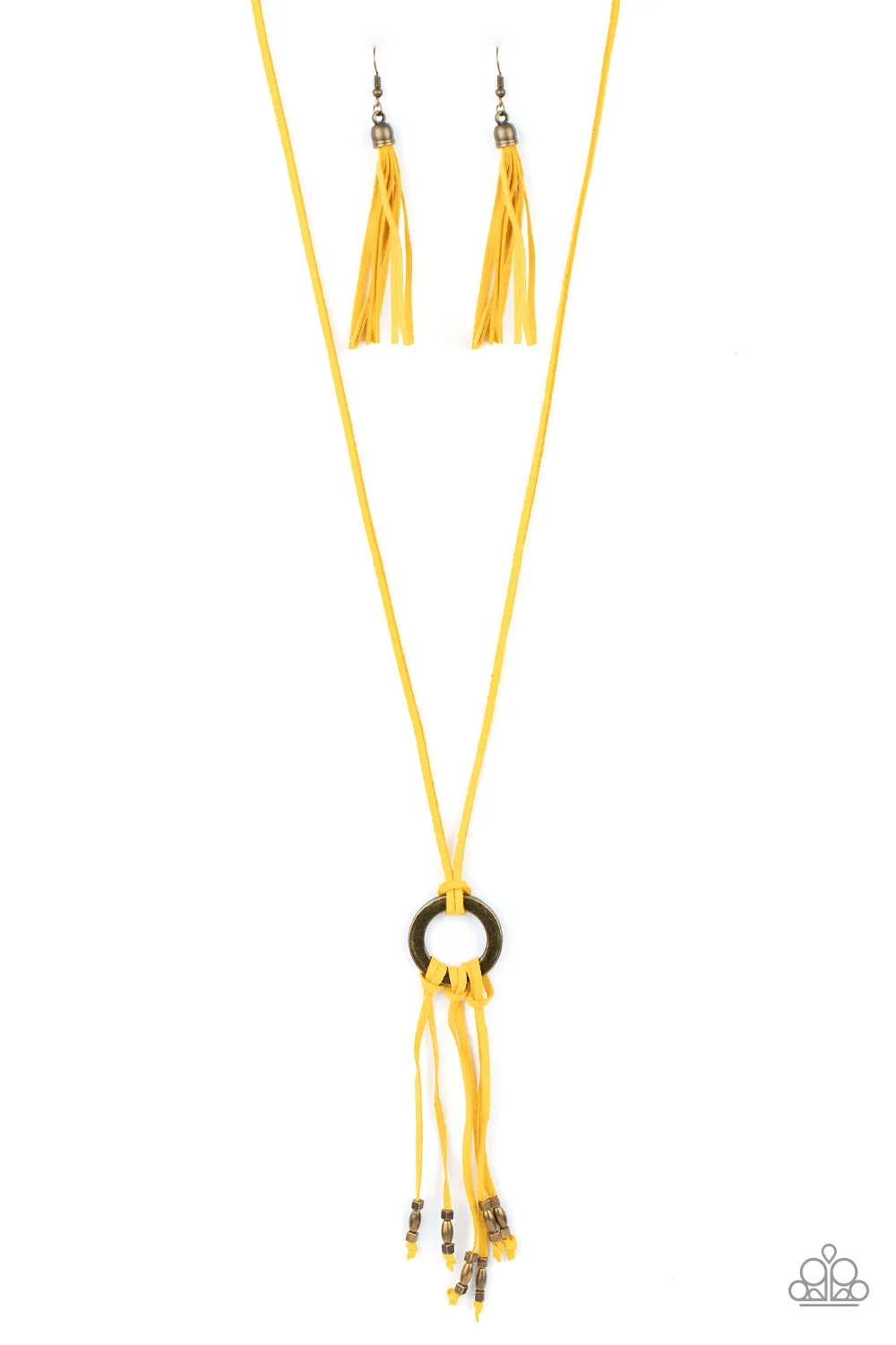 Feel at HOMESPUN - Yellow Paparazzi Necklace