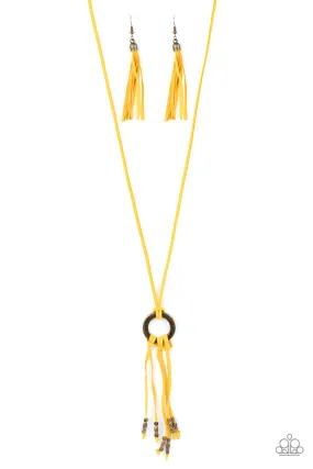 Feel at HOMESPUN - Yellow Paparazzi Necklace