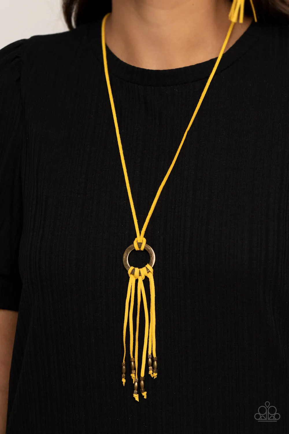 Feel at HOMESPUN - Yellow Paparazzi Necklace