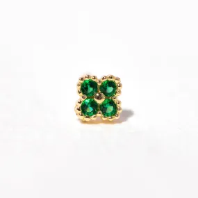 Fine Emerald Clover Stud