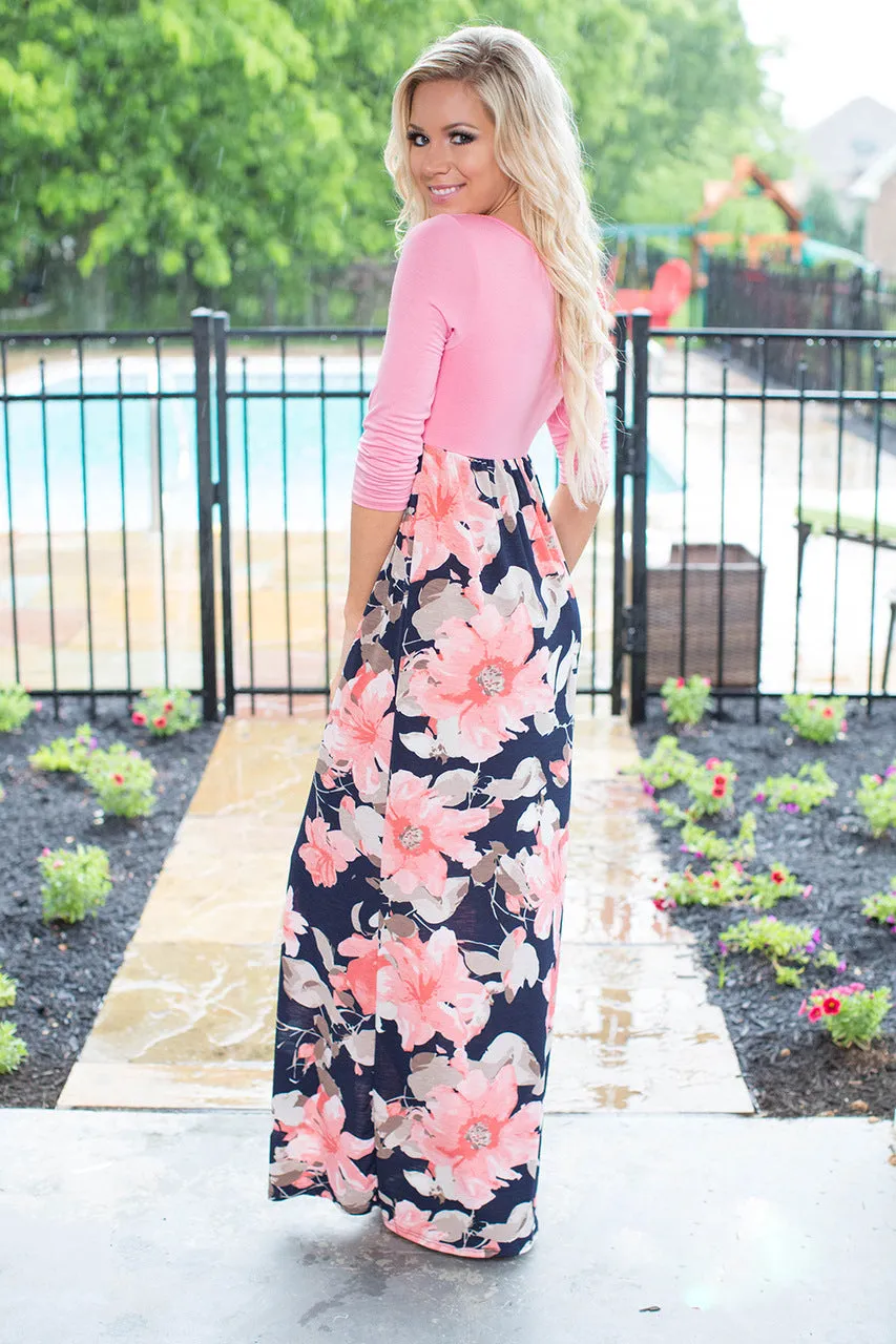 Floral Long Sleeve Maxi Dress