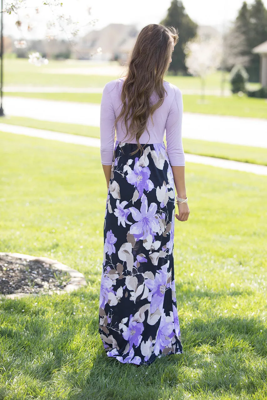 Floral Long Sleeve Maxi Dress