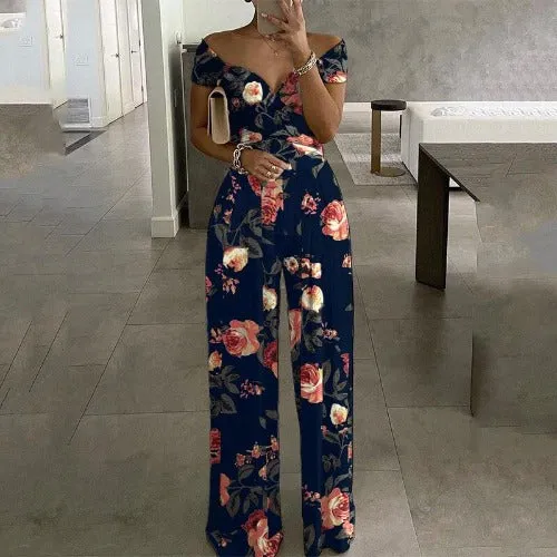 Floral Print Jumpsuit Wide Leg