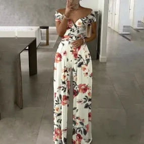 Floral Print Jumpsuit Wide Leg