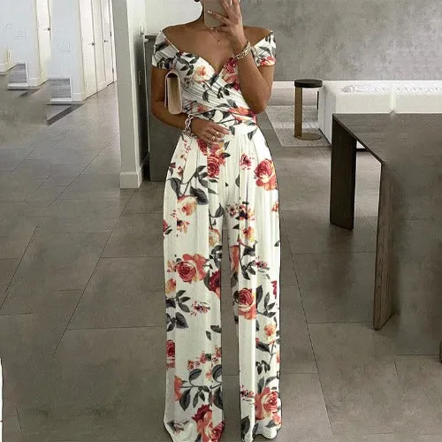 Floral Print Jumpsuit Wide Leg