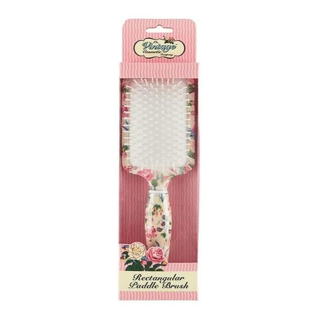 Floral Rectangular Paddle Hair Brush