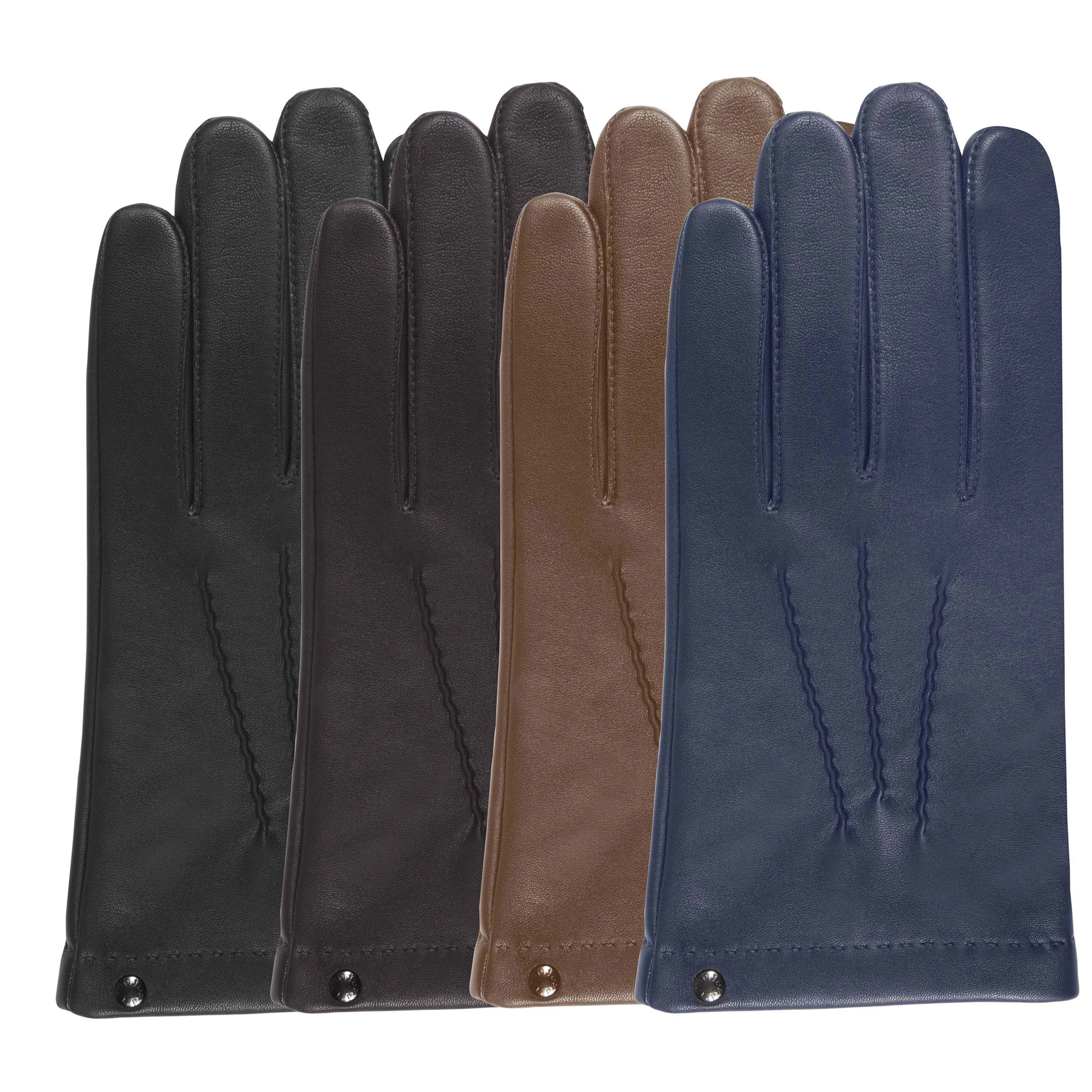 Gants Homme cuir d'agneau et soie Marron