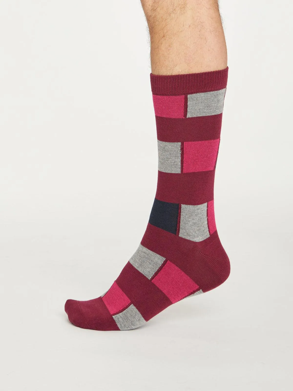 Geo Stripe Socks - Bilberry