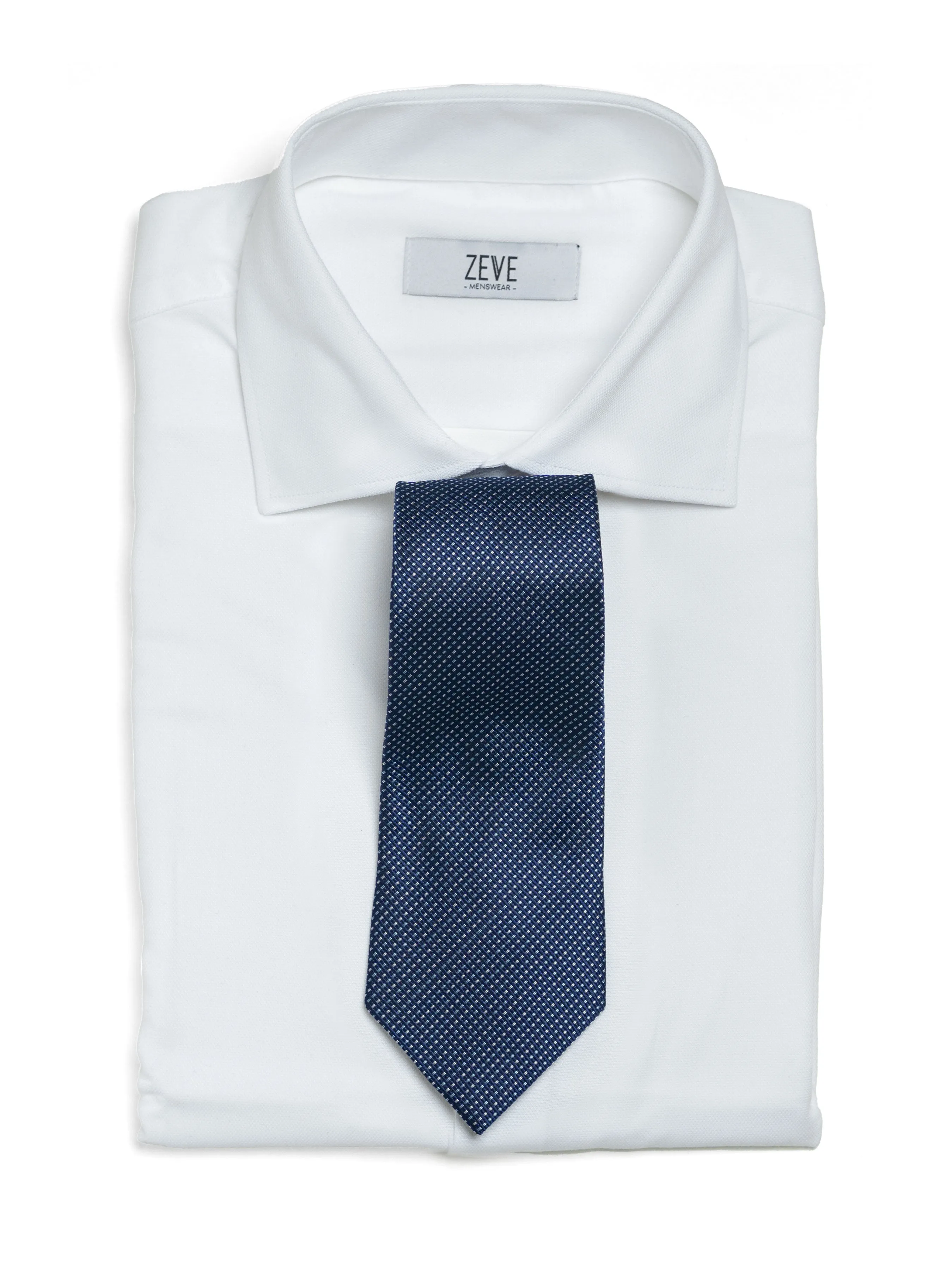 Geometric Stitch Tie - Navy Blue