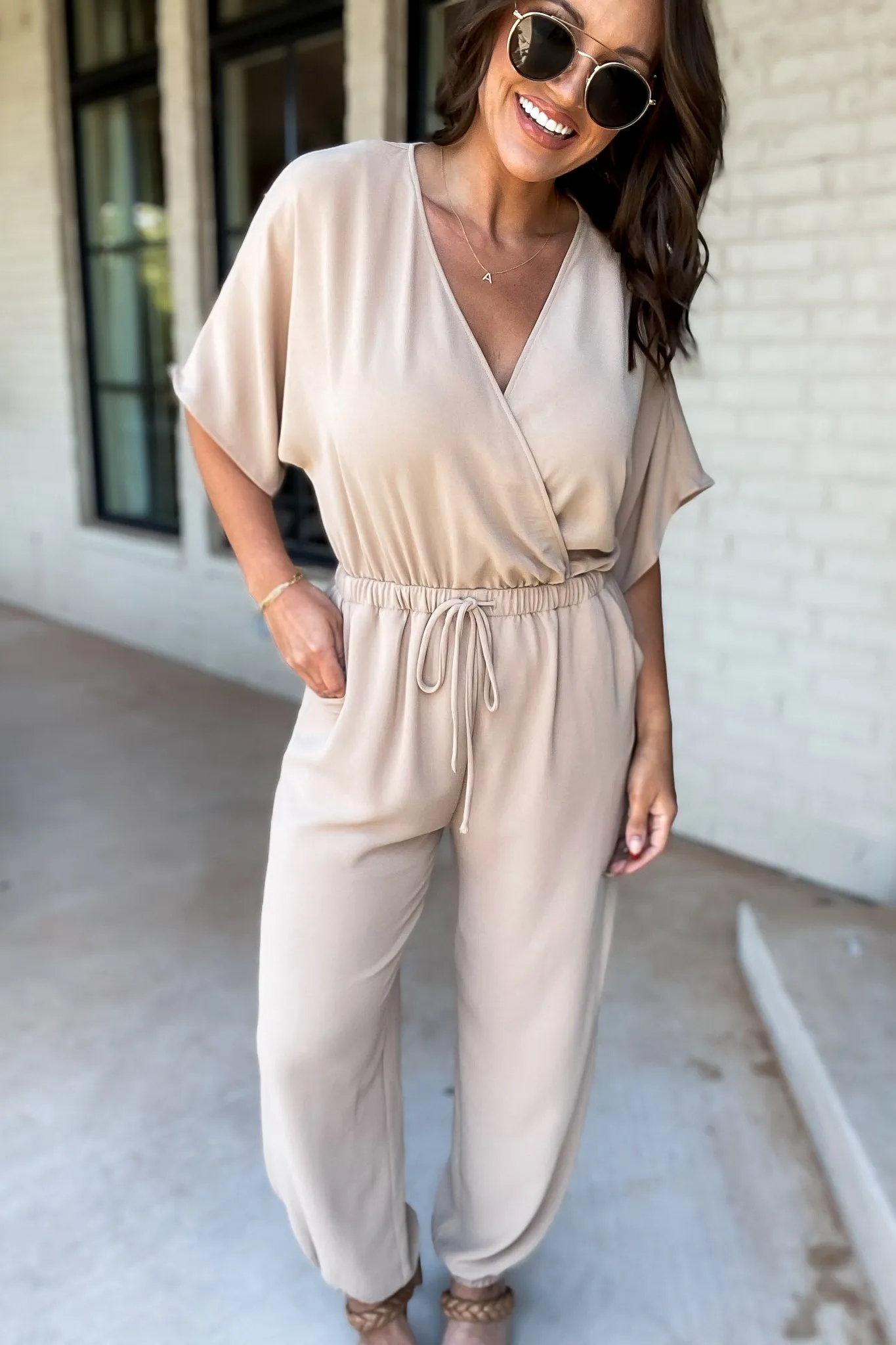 Gilli Dolman Sleeve Surplice Jumpsuit