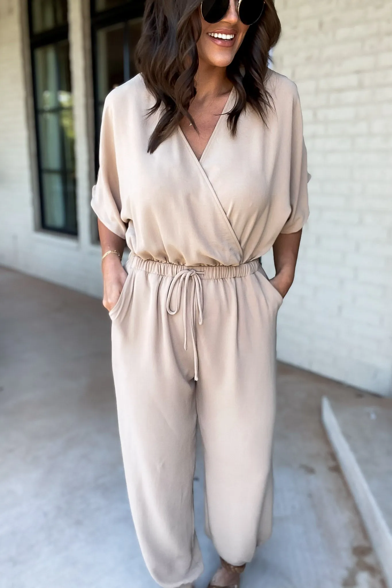 Gilli Dolman Sleeve Surplice Jumpsuit