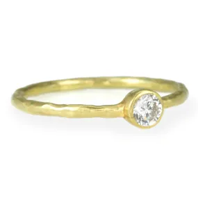 Gold and Full Cut Diamond Stacking Ring