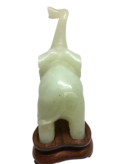 Gorgeous Lucky White Jade Elephant Statue Carving - Unique Gift Ideas