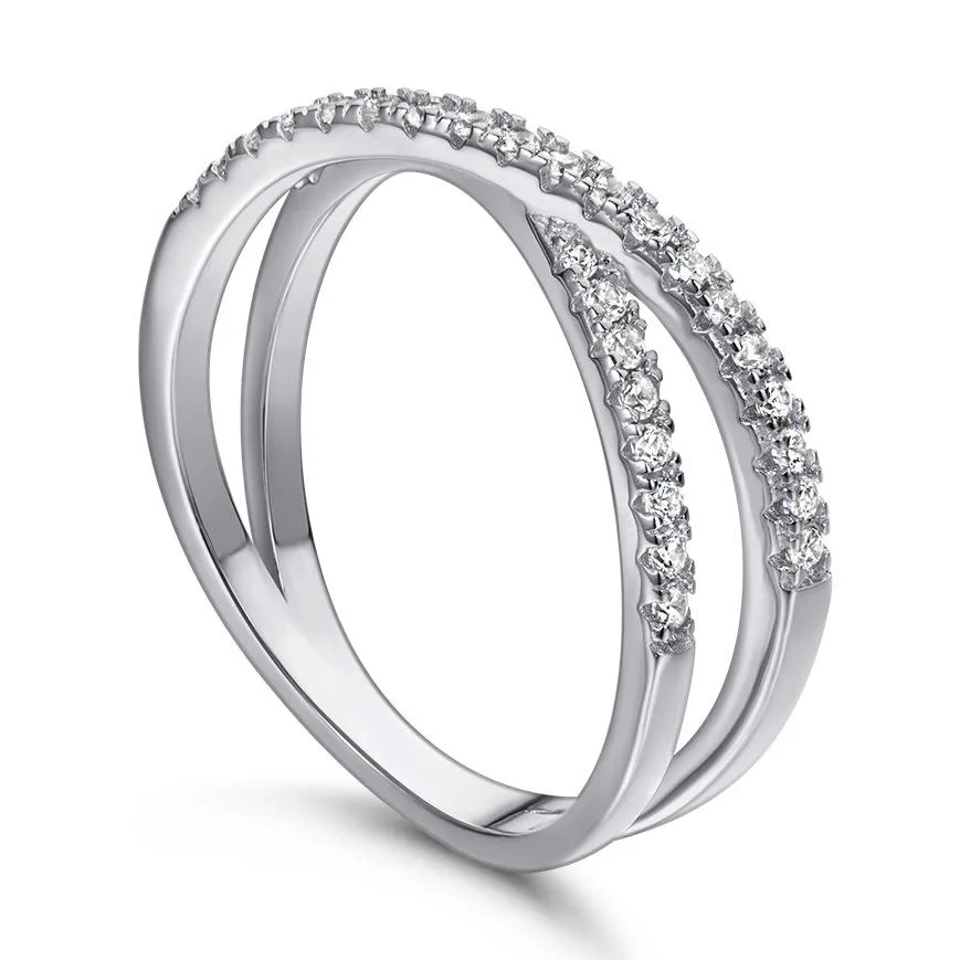 Half Eternity Interweave Stackable Ring