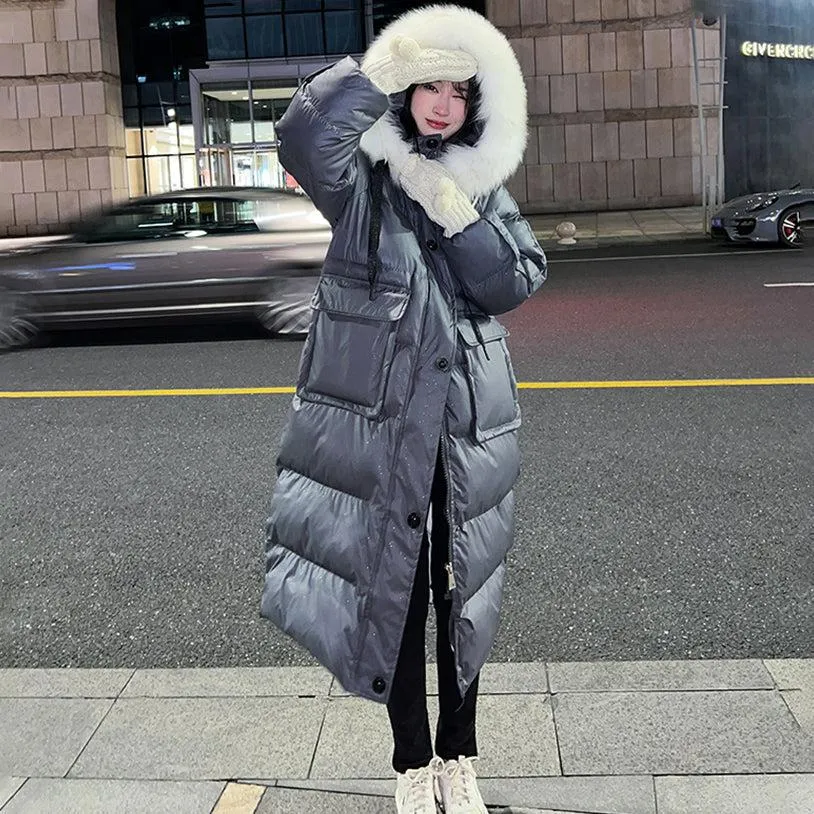 Hellen Fur Hooded Long Puffer Coat