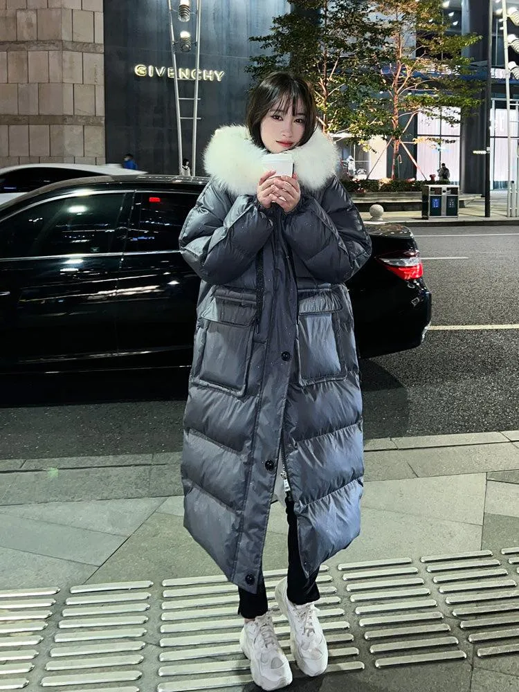 Hellen Fur Hooded Long Puffer Coat