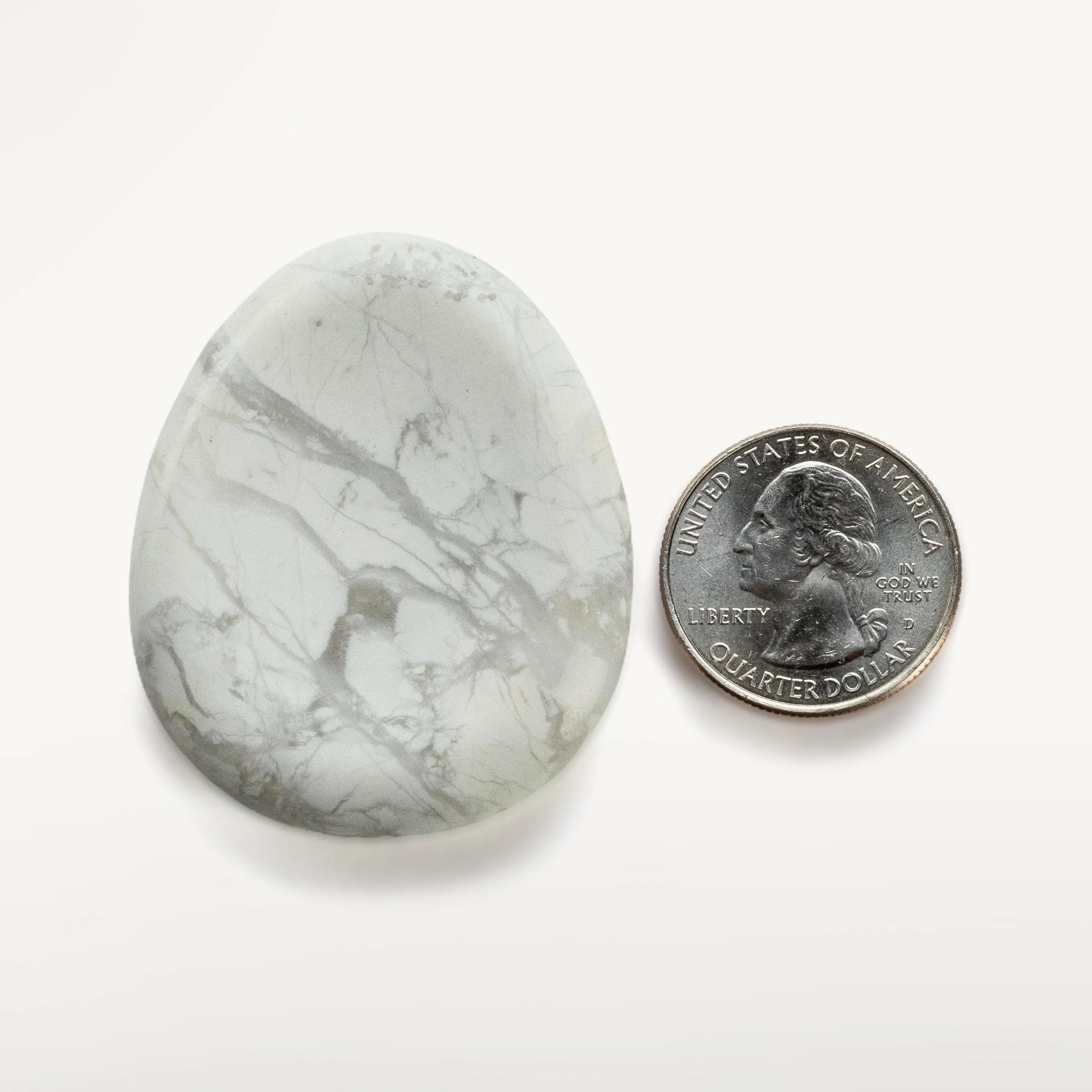 Howlite Worry Stone Natural Gemstone Carving