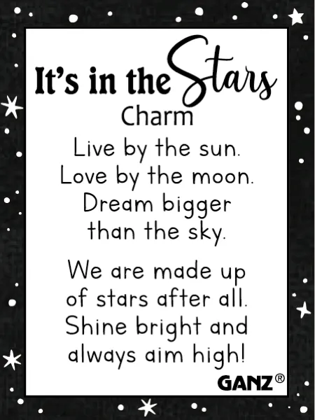 It's In The Stars Stars Moon and Sun Charm Pocket Token