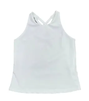 James & Lottie - Cross Back White Athleisure Top