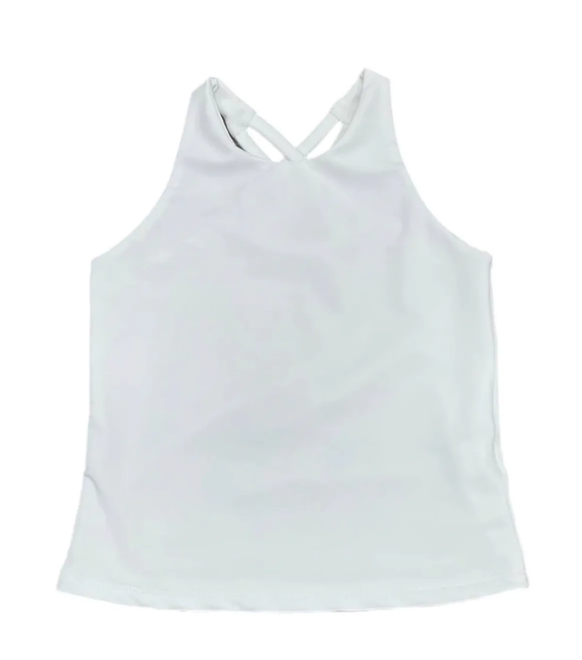 James & Lottie - Cross Back White Athleisure Top