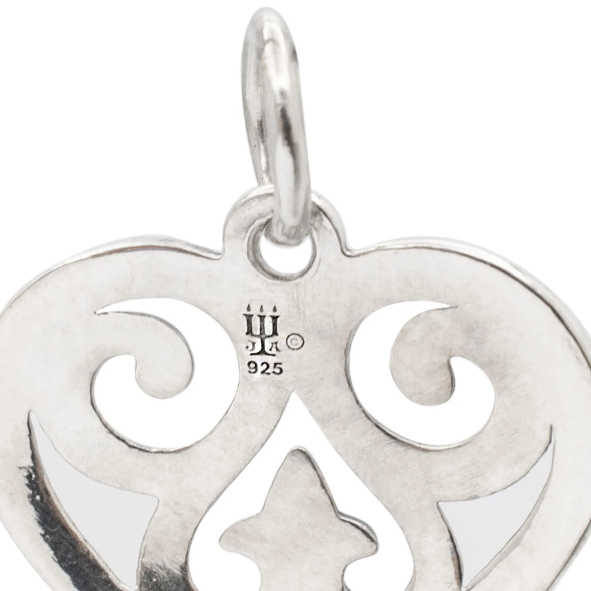 James Avery 925 Sterling Silver French Scroll Heart Charm Pendant