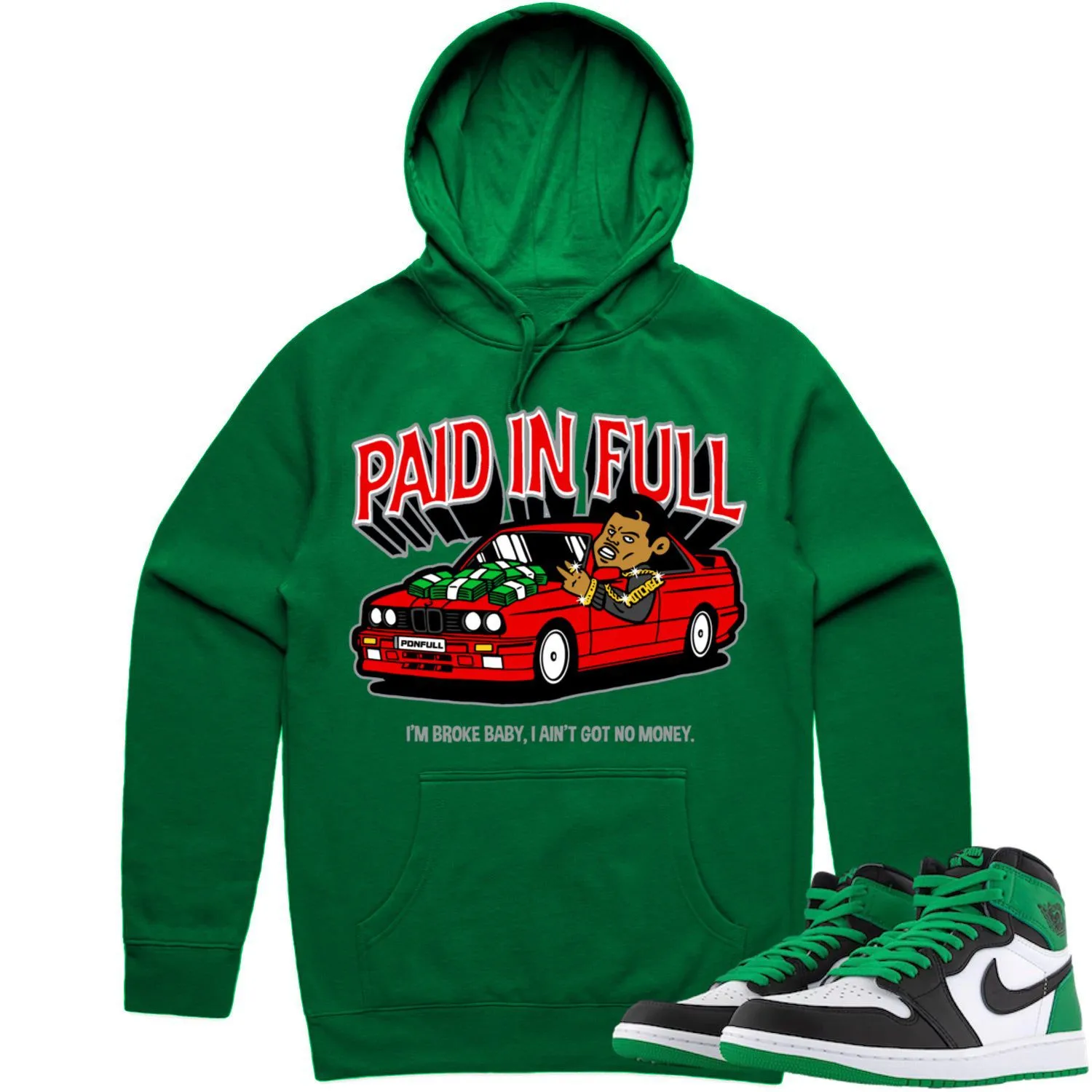 Jordan 1 Lucky Green 1s Hoodie to Match - RED PAID