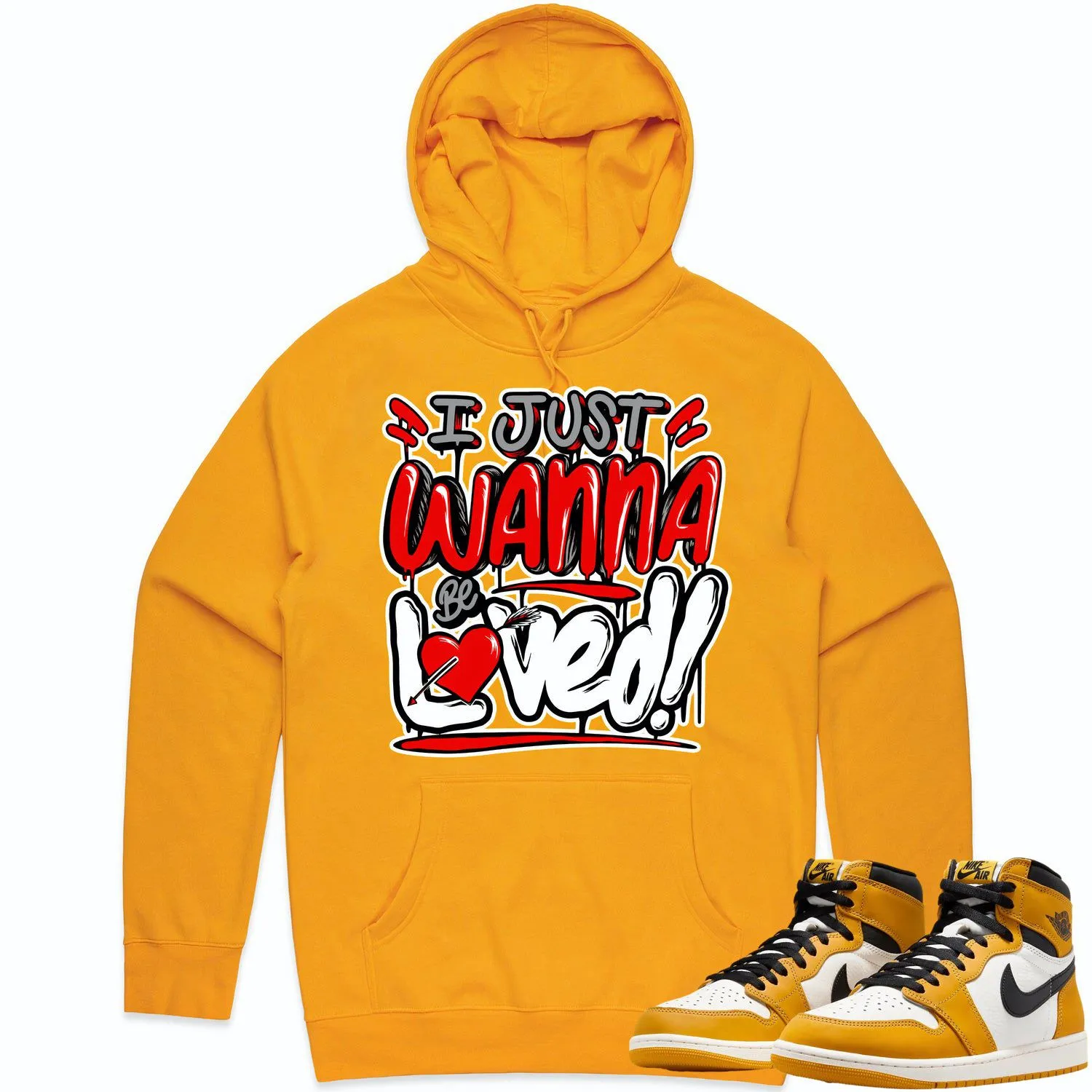 Jordan 1 Yellow Ochre 1s Hoodie to Match - RED LOVED