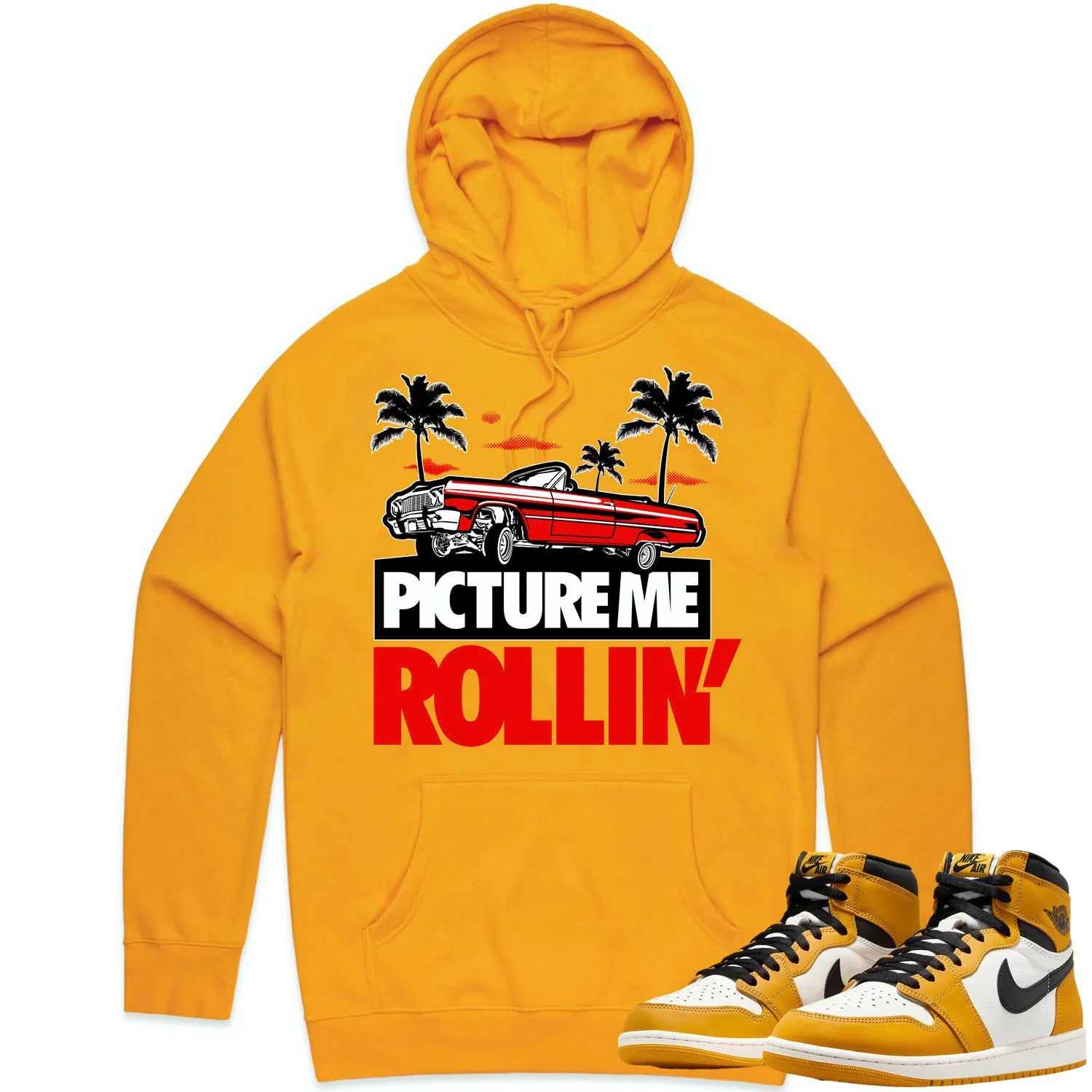 Jordan 1 Yellow Ochre 1s Hoodie to Match - RED PMR