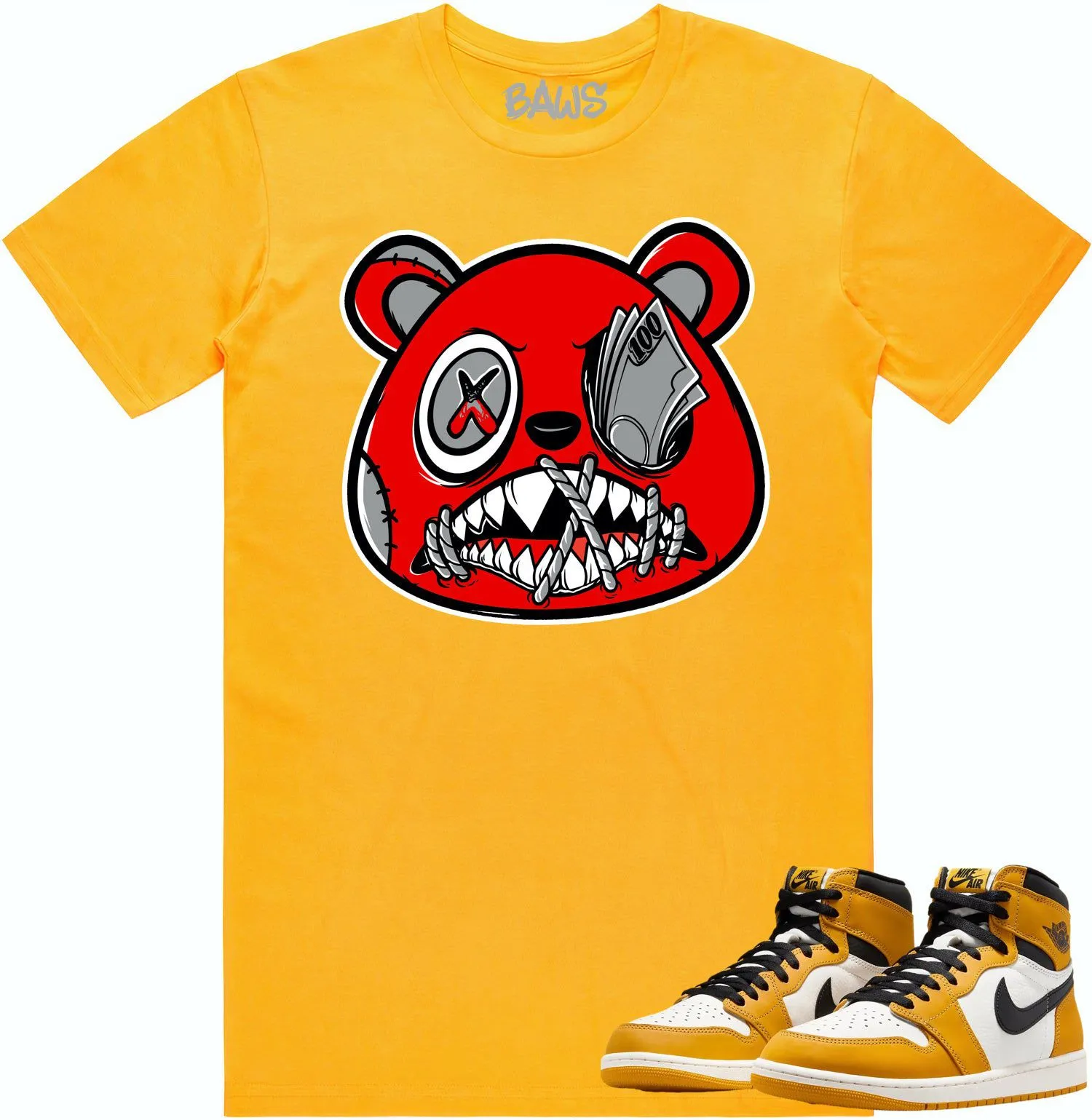 Jordan 1 Yellow Ochre 1s Shirt to Match - ANGRY MONEY TALKS BAWS