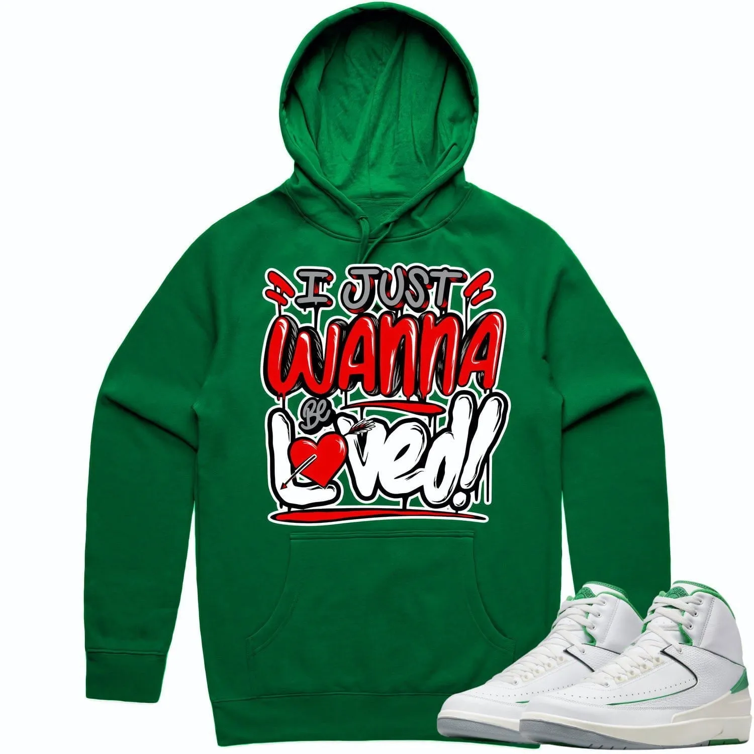 Jordan 2 Lucky Green 2s Hoodie to Match - RED LOVED