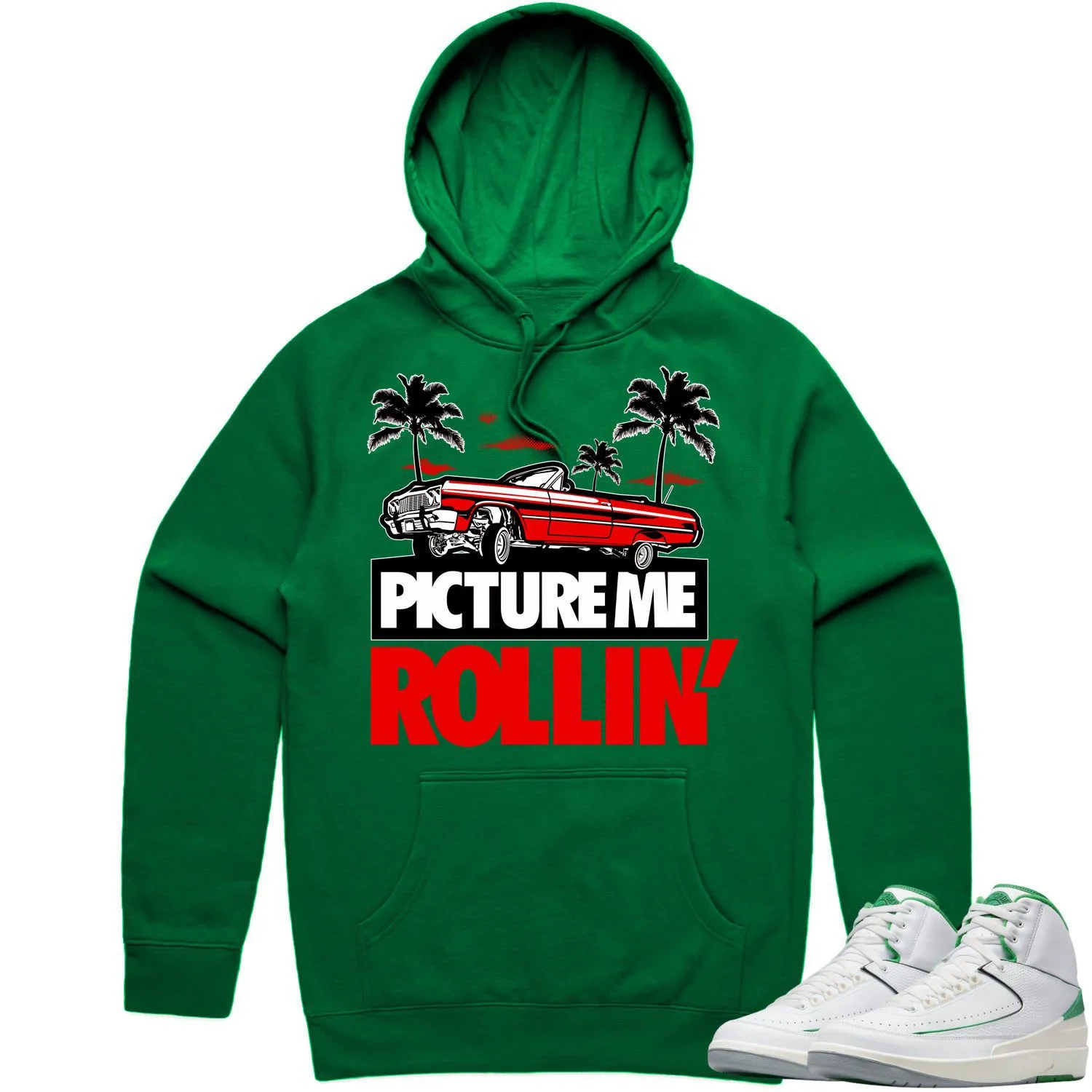 Jordan 2 Lucky Green 2s Hoodie to Match - RED PMR