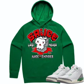 Jordan 3 Lucky Green 3s Hoodie to Match - RED SAUCE