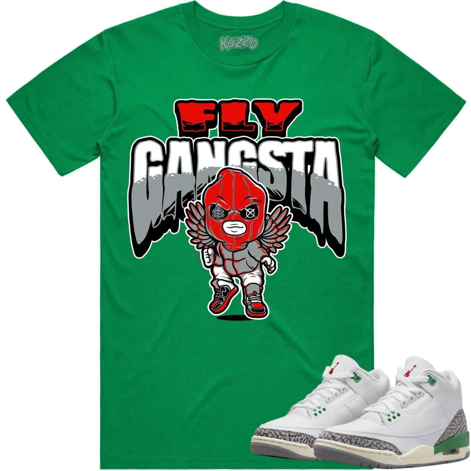 Jordan 3 Lucky Green 3s Shirt to Match - RED FLY GANGSTA