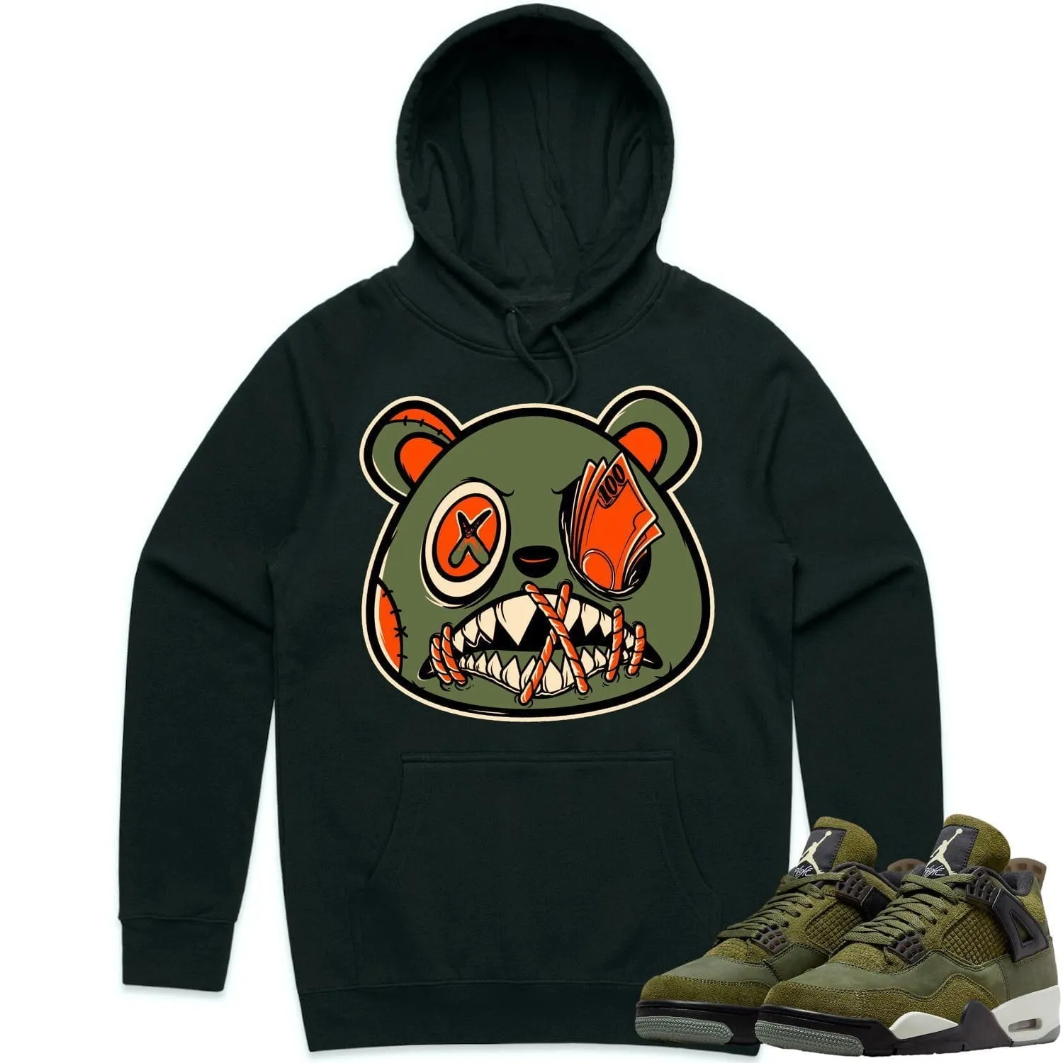 Jordan 4 Craft Olive 4s Hoodie to Match - CELADON MONEY TALKS BAWS