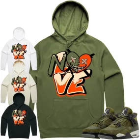 Jordan 4 Craft Olive 4s Hoodie to Match - CELADON NO LOVE BAWS