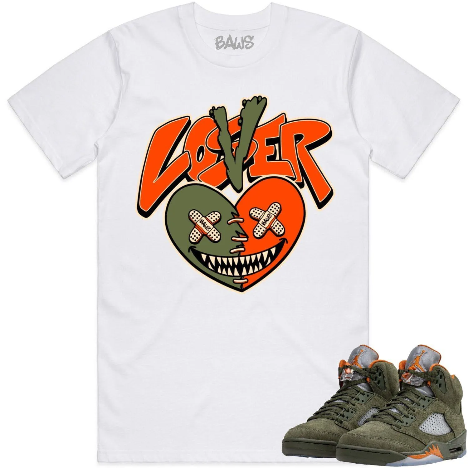 Jordan 5 Olive 5s Shirt to Match - CELADON LOVER LOSER BAWS