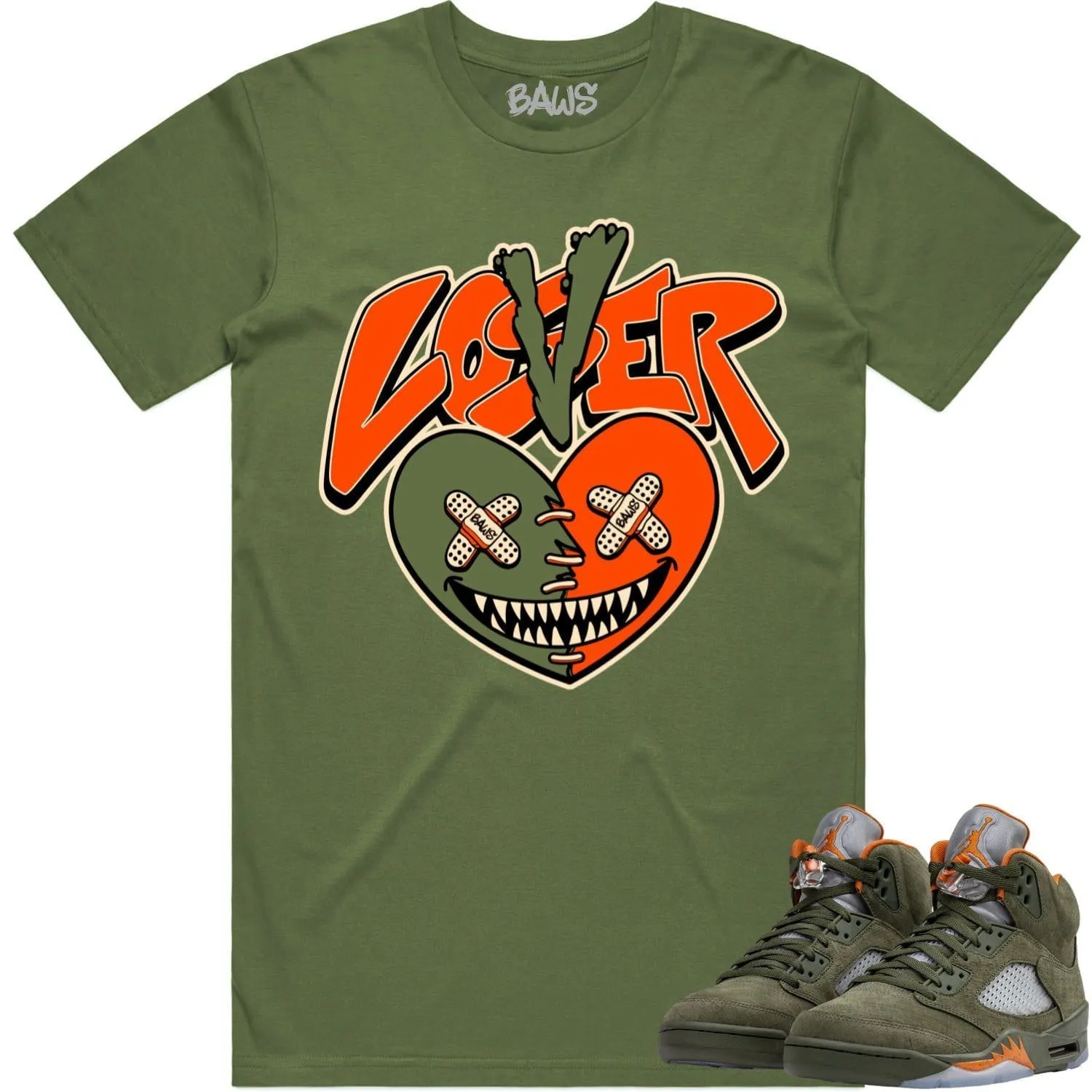 Jordan 5 Olive 5s Shirt to Match - CELADON LOVER LOSER BAWS