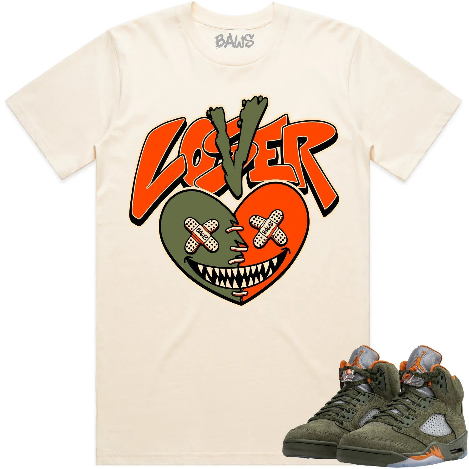 Jordan 5 Olive 5s Shirt to Match - CELADON LOVER LOSER BAWS