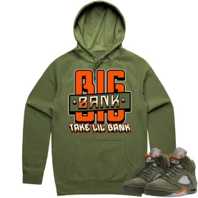 Jordan Retro 5 Olive 5s Hoodie to Match - CELADON BIG BANK