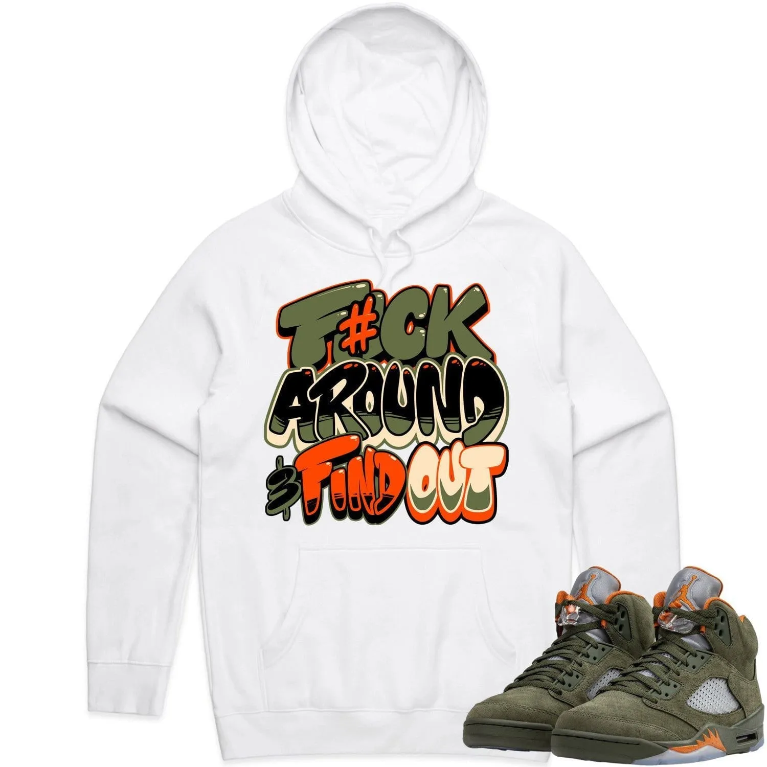 Jordan Retro 5 Olive 5s Hoodie to Match - CELADON F#CK