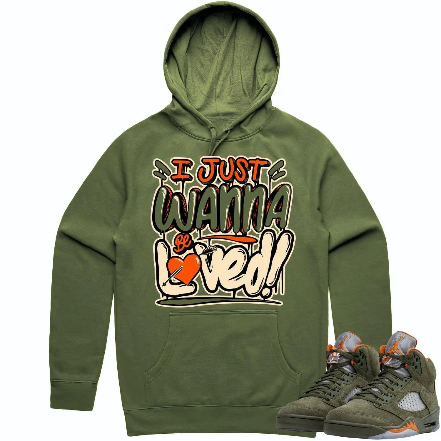 Jordan Retro 5 Olive 5s Hoodie to Match - CELADON LOVED