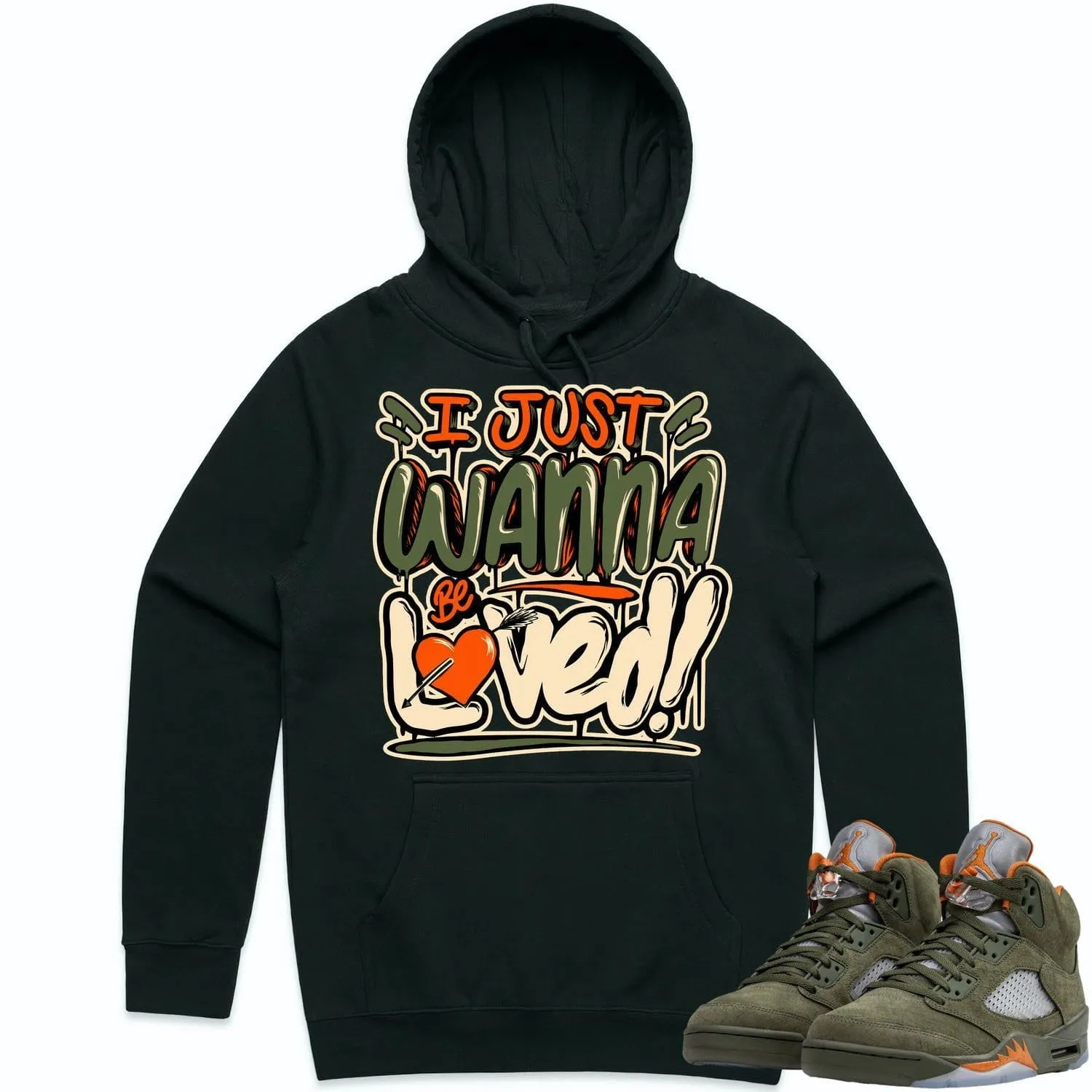 Jordan Retro 5 Olive 5s Hoodie to Match - CELADON LOVED